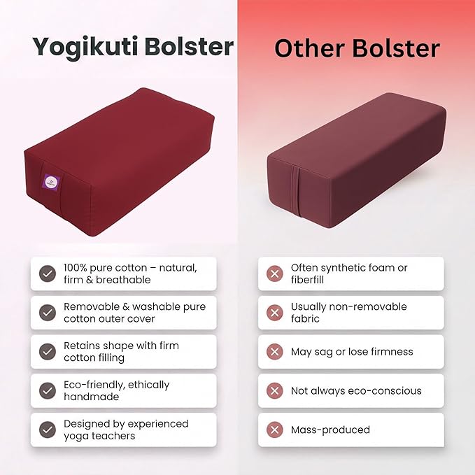 Rectangular Cotton Yoga Bolster, Yoga Pillow, Yoga Cushion, Yin yoga Bolster, Iyengar yoga bolster