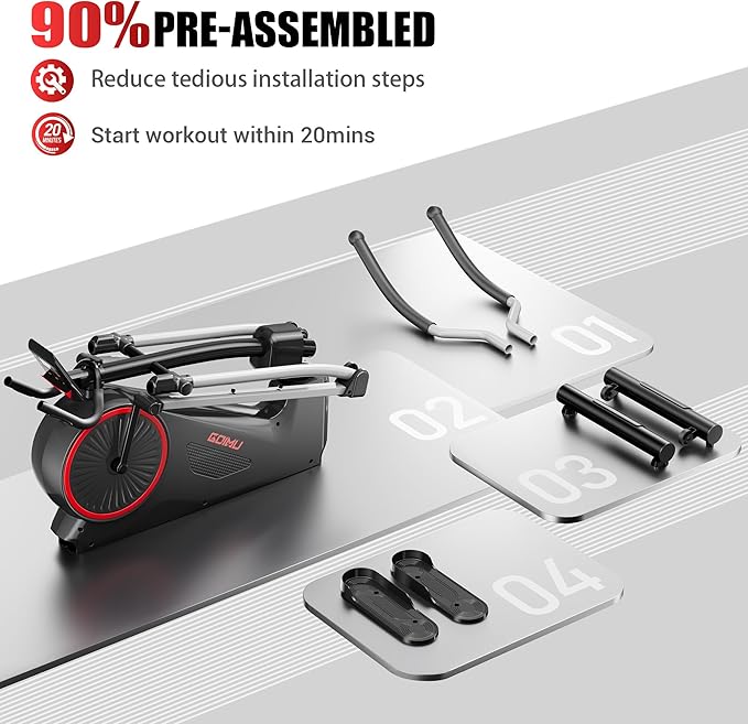 Elliptical Machine, Elliptical Exercise Machine for Home with Hyper-Quiet Magnetic Driving System, Elliptical Trainer with 15.5IN Stride, 350LBS Loading Capacity