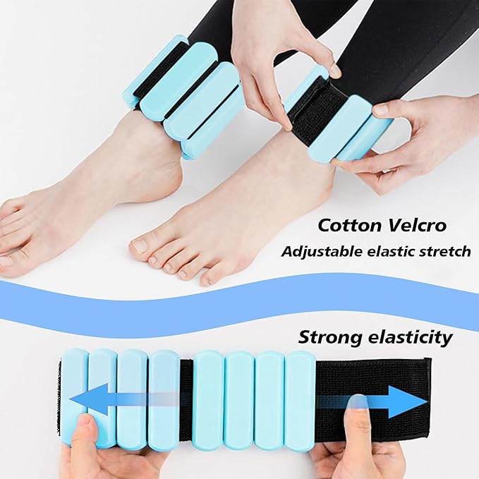 Wrist and Ankle Weights for Women & Men 2 Pack (1lb Each), Adjustable Silicone Wearable Arm & Leg Weights for Pilates, Gym, Yoga, Cardio, Strength Training