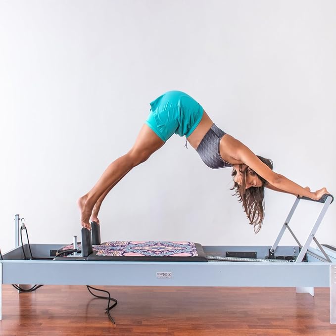 Pilates Reformer Machine Mat, Non Slip Foldable Washable Mat for Gym Fitness, Pink