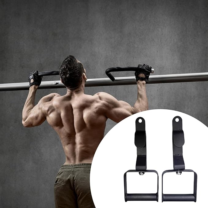 2X Pull up Handles Exercise Machine Attachment Non Slip LAT Pulldown Handle for Strength Training Resistant Bands