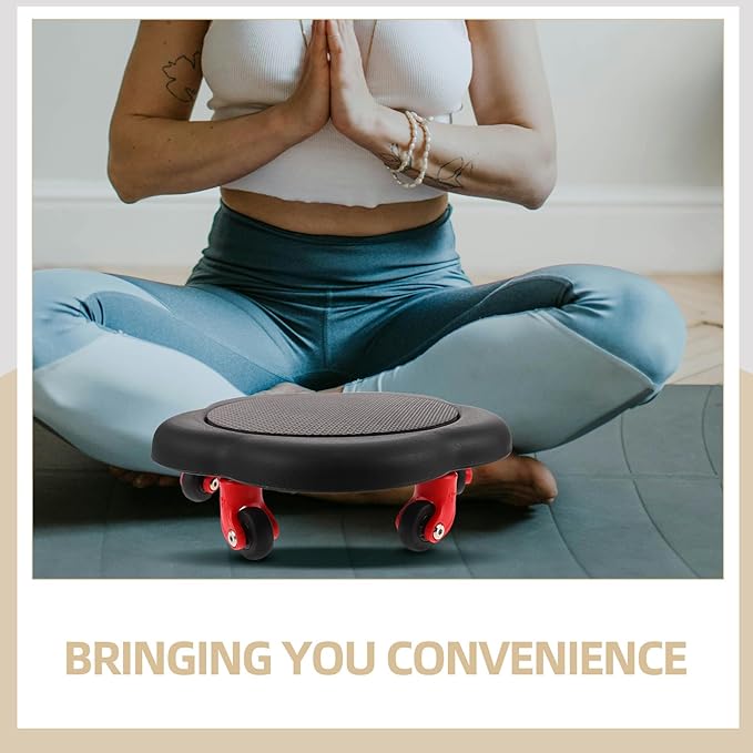 Ab Roller Wheel and Fitness Sliding Disc with Five-wheel Flower Design for Core and Abdominal Strength Training, Black, Home Workout Equipment for Stomach and Waist Exercise