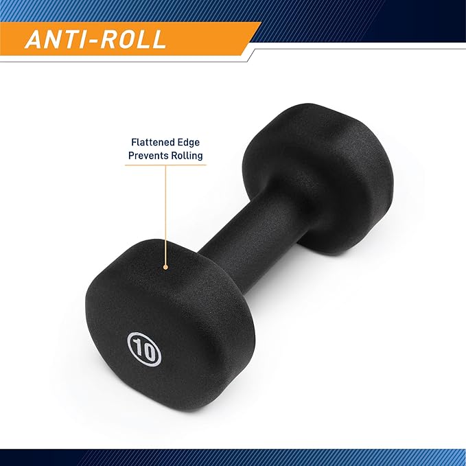 Marcy Colored Neoprene Dumbbell Hand Weights, Exercise Free Weights for Home Gym - Sold in Singles