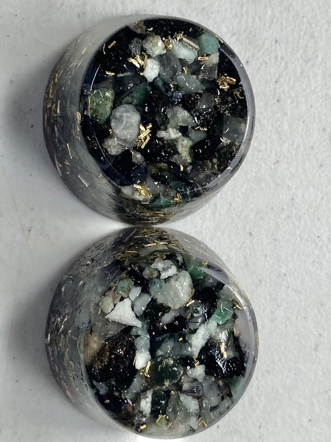 Emerald Orgone Generator Energy Accumulator 528Hz/7.83Hz/Advance Harmonics Many Beautiful Ingredients and Colors! (Emerald)