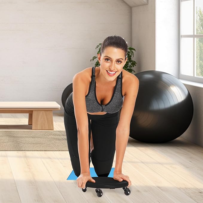 Ab Roller Wheel - Core Workout Roller, 360 Rotation System, Abdominal Training Board, Ergonomic Knee Mat | Women Men Home Gym Conditioning Muscle Shaping Balance Practice