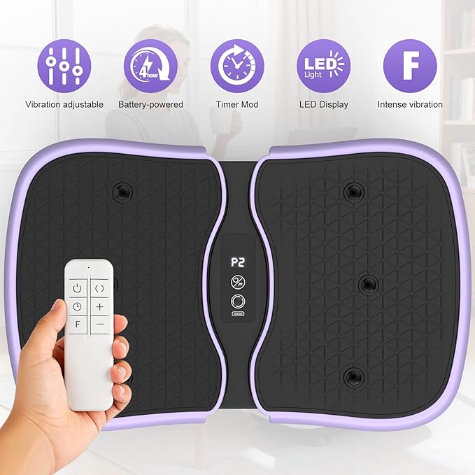 Mini Vibration Plate Machine for Lymphatic Drainage, Shake Plate Exercise Machine Fat Burner for Weight Loss, Portable Shaking Whole Body Workout Vibration Platform for Home Gym 1 Piece