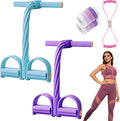 Upgrade 8 Tube Pedal Resistance Device, Pedal Resistance Band with Handle, Fashion Puller Exercise, Detachable and Adjustable Multifunction Fitness Bands for Abdomen, Waist, Arm, Leg