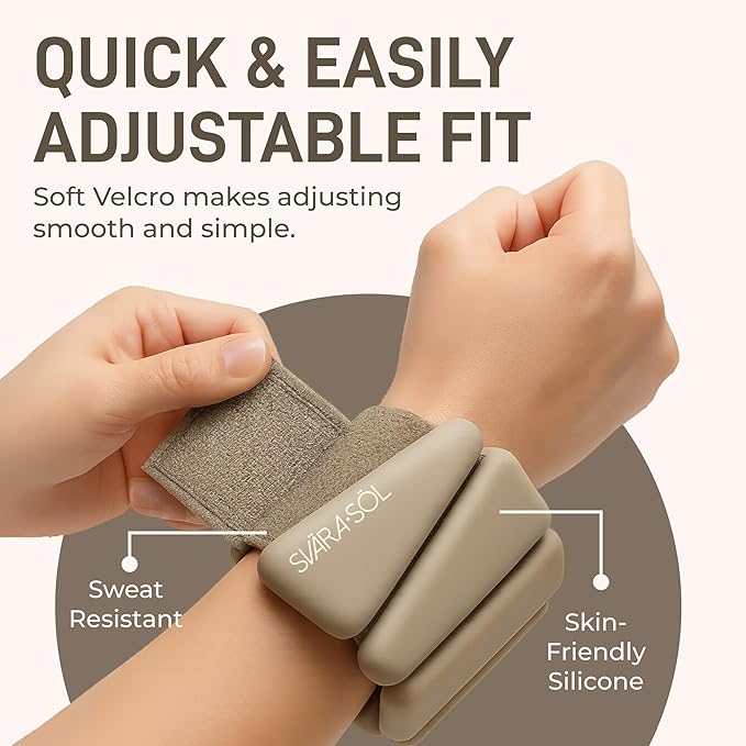 Wrist and Ankle Weights for Women and Men, Ankle Weights 1lb Each | 2 pack Wrist Weights for Women Adjustable Silicone Fitness Accessories | 2lb Weights Set, Home Workout