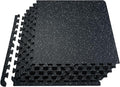 VEVOR 0.56Inch 48sq.ft 12 Tiles Gym Flooring for Home Gym, Rubber Top with High Density EVA Foam, 25 x 25In Gym Floor Exercise Equipment Mats, Interlocking Gym Mats, Puzzle Workout Mats, Black & White