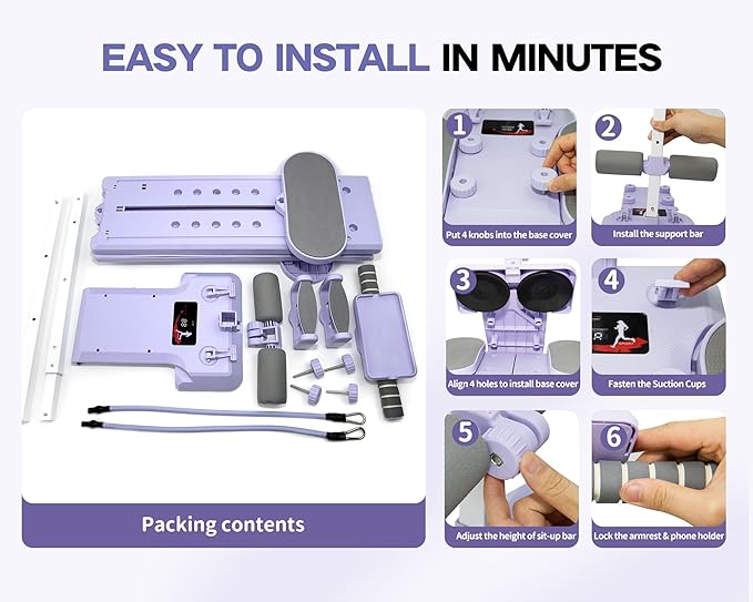KESHWELL Ab Machine,Thigh Leg Exerciser,Sit Up Exercise Equipment for Man & Women,Pelvic Floor Exercise Devices for Home,Multifunctional Workout Equipment with Resistance Bands for Weight Loss