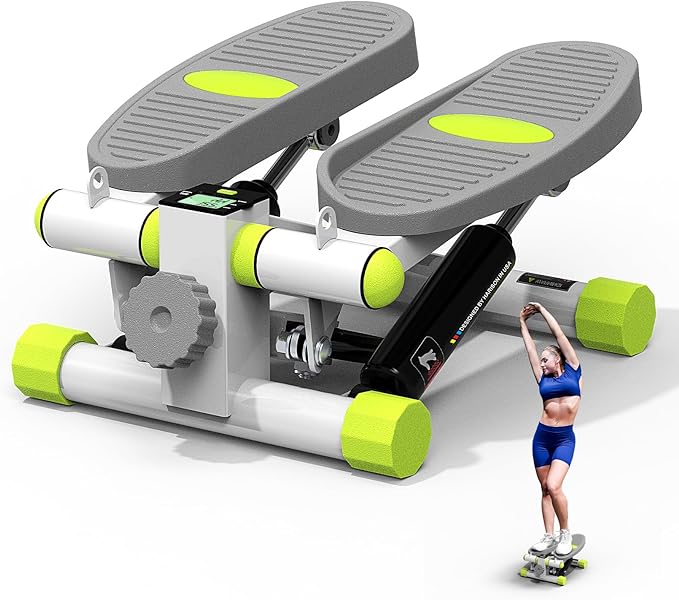 HARISON Mini Steppers for Exercise, Stair Stepper with LCD Monitor 300LBS Capacity, Portable Under Desk Stepper for Home Workout