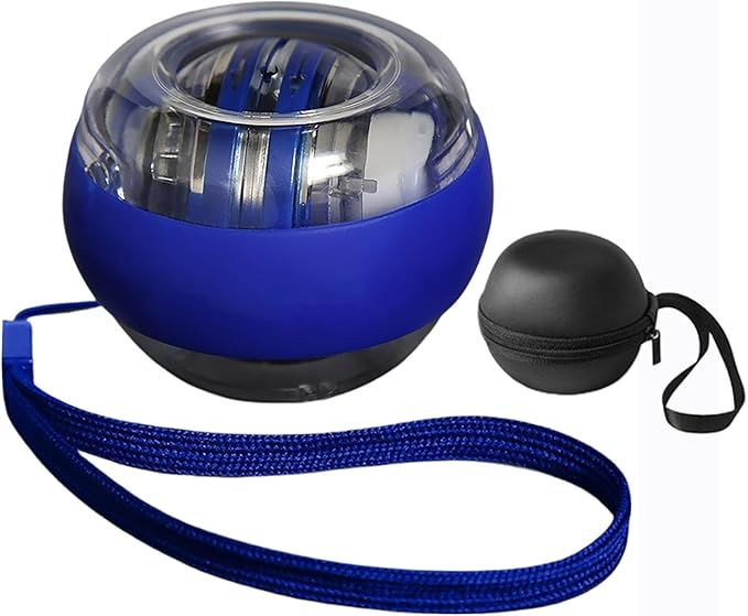 Torque Ball Hand Exerciser with Counter Gyro Ball New Torque Ball Hand Strengthener Gyroscope Ball Forearm Strengthener for Stronger Wrist Bones and Muscle(Blue,with Light)