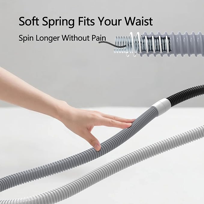 Weighted Soft Spring Fitness Hoop for Adults – 3.3lb Foldable Exercise Hoop, Waist-Friendly Design, Portable Slimming Exercise Equipment for Home and Travel