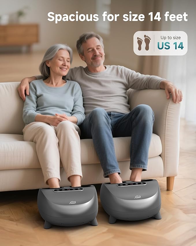 Snailax Foot Massager with Heat and Compression, Shiatsu Foot Massager for Neuropathy and Plantar Fasciitis, Deep Kneading, Rolling, Remote Control, Fits up to Size 14
