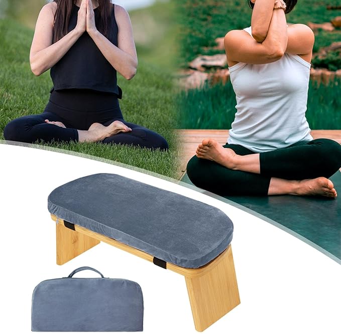 Bamboo Meditation Bench for Sitting and Kneeling, Ideal for and Prayer