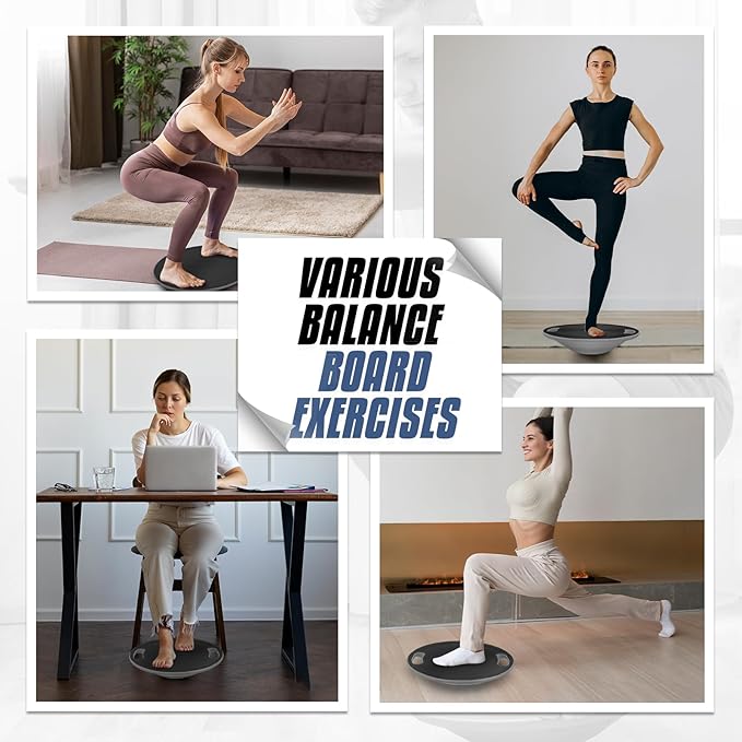 MADOG Wobble Balance Board for Adults, 15.5" TPR Non-slip Surface with Handle for Workout Core Trainer Physical Therapy, Home Gym Stability Board