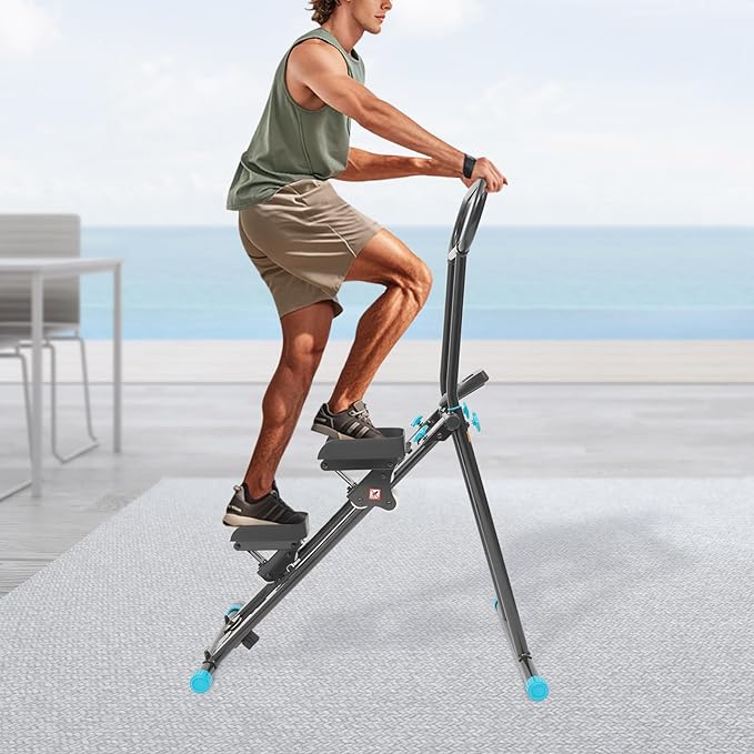 Stair Stepper for Exercise at Home, 300LBS Capacity Stair Stepper with Handlebar & LCD Screen, Stair Climber for Living Room & Home Gym (Black)