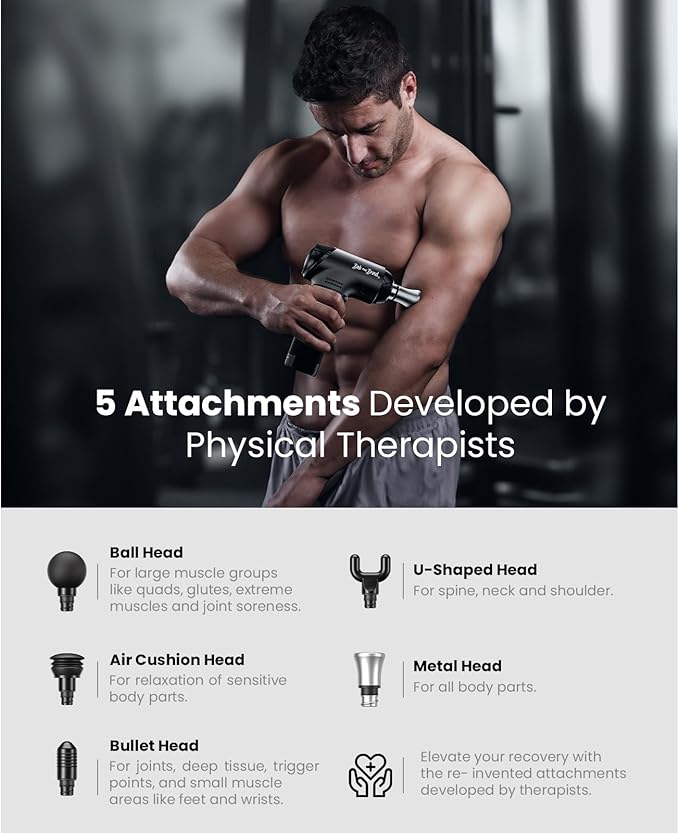 BOB AND BRAD T2 Max Massage Gun Deep Tissue with Metal Head, Professional Muscle Massager, HSA Portable Percussion Electric Massager Gun for Athletes for Home Gym Pain Relief FSA Eligible