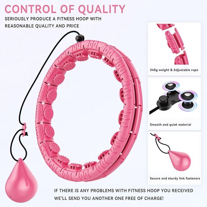 Weighted Fitness Hoop for Adults Weight Loss,Infinity Weighted Hoop Plus Size with Sweat Belt,Waist Trainers for Women,Exercise Hoop Womens Weight Loss at Home