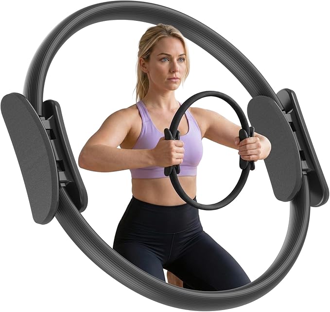 JKSHMYT Pilates Ring Fitness Circle for Women, Pilates Equipment – 14.5" Home Magic Exercise Workout, Better me Pilates Essentials Starter Set for Beginners Toning Shape Full Body