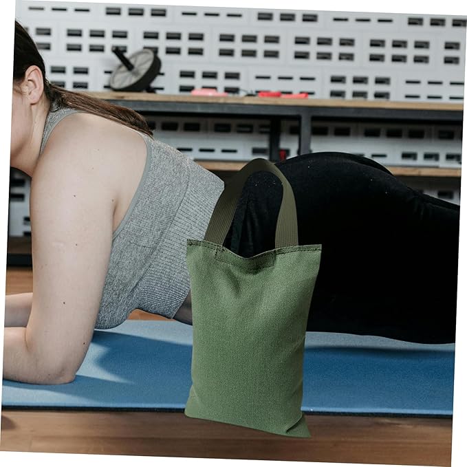 Happyyami 2kg Fillable Sandbags with Handle for Yoga and Fitness Empty Weight Training Bags for Dance and Exercise Canvas Construction