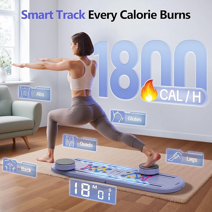 2025 Updated Pilates Board, Portable Pilates Reformer Machine for Home Workout, Easy-to-Use Pilates Sliding Board for Full Body Toning, Lightweight Fitness Gear for Beginners & Busy Moms