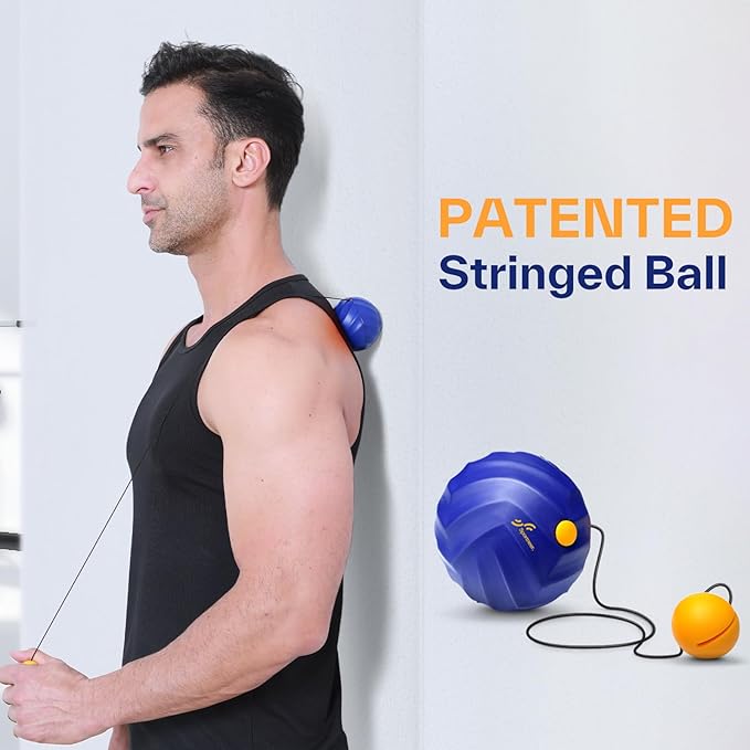 Sportneer 4 in 1 Foam Set, Muscle Relax Kit with 2 Textured Foam Rollers, Stringed Exercise Ball, Lacrosse Ball for Muscle Shoulder Back Leg Whole Body Relax Fitness Yoga