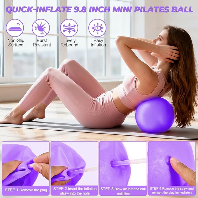 20 Pcs Pilates Ring Set for Women, Magic Circle Pilates Rings 12" with Resistance Bands, Pilates Kit for Home Workouts, Pilates Equipment for Strength, Toning and Flexibility