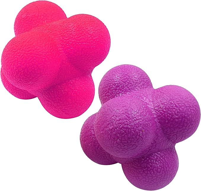2 Pack Reaction Balls Agility Training Ball Hand Eye Coordination Training Sports Reaction Speed Multiside Reaction Ball