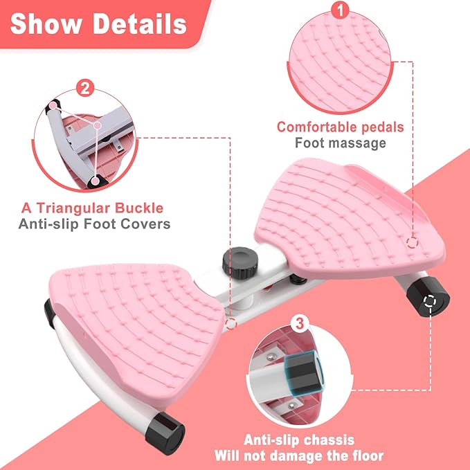 Waist Twister Machine with Resistance Bands - 300 lbs Weight Capacity, Non-Slip Twist Board, Noiseless Ab Twister for Belly Fat Loss, Home Gym Equipment for Women/Men