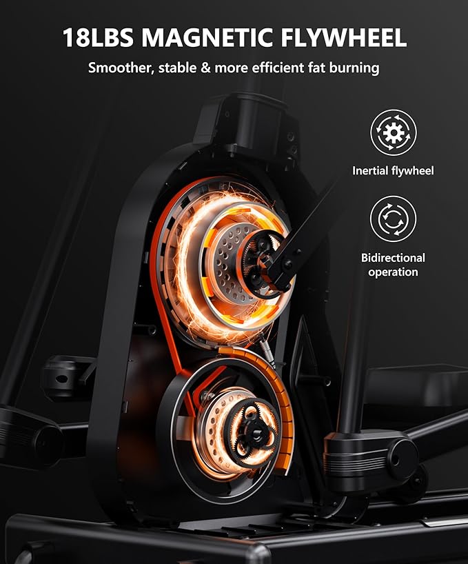 THERUN Elliptical Exercise Machine, Elliptical Machine for Home Use, Magnetic Elliptical Training Machines with 20IN Stride & 32-Level Resistance, Upload 350LBS, Pulse Sensor, App Connection