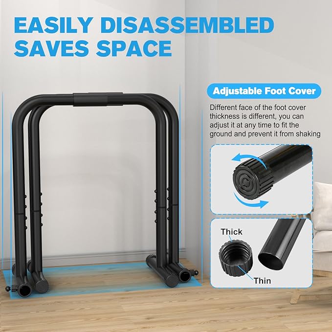 RELIFE Dip Station Functional Heavy Duty Dip Bar Parallette Push Up Stand