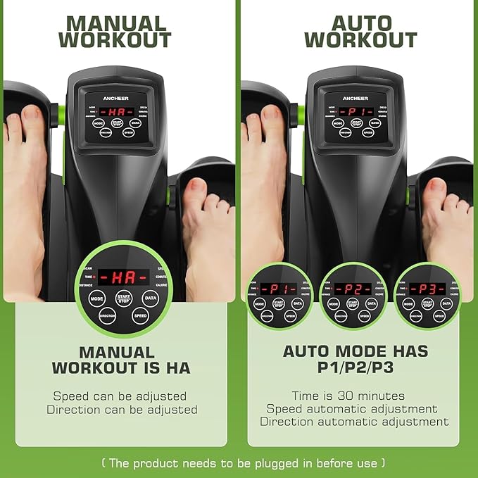 ANCHEER Under Desk Elliptical Machine, Electric Seated Pedal Exerciser, Mini Elliptical Machines, LCD Display Monitor, Portable Quiet Elliptical Machine, Leg Exerciser for Home