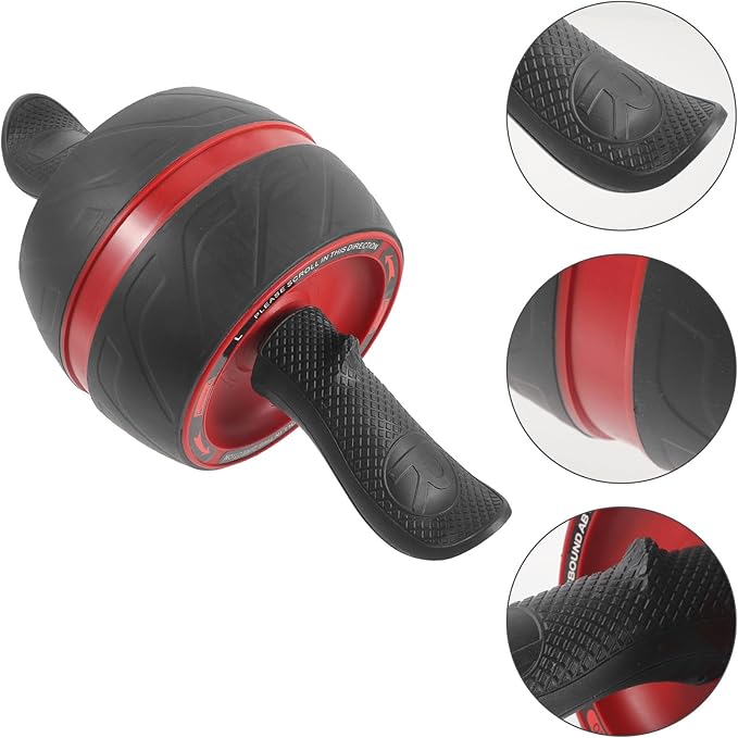 Ab Roller Wheel Exercise Wheel for Core Workout with Auto-rebound Function, Home Fitness Equipment for Men and Women, Gray and Red Random Color, Abdominal Strength Training Tool