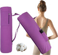 Cotton yoga mat bag with Pockets and Adjustable Strap - Full Zip Cargo Yoga Mat Carrier Bag - Bag for 1/4" 1/3" Thick Yoga Mat