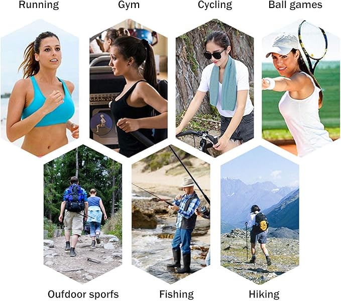INNOLIFE 6 Pack Cooling Towels Breathable Ice Towel for Sports, Gym, Fitness, Running, Hiking, Yoga - Blue