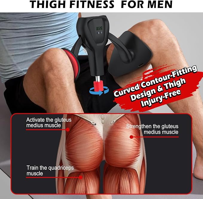 3rd Gen Thigh 0-100 lbs Adjustable Resistance Inner Leg Exercisers with Leg Straps Band Pelvic Floor Kegel Hip Exercise Workout Equipment Pilates Women Men