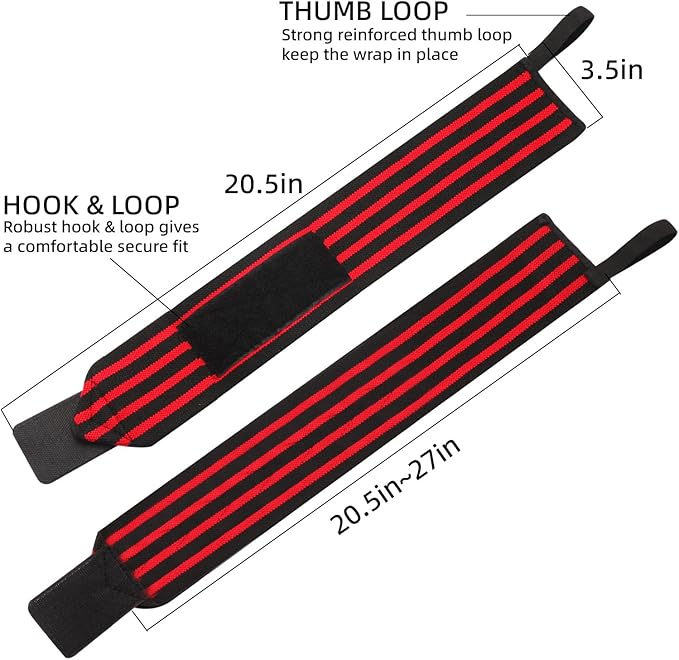 Wrist Support Straps & Lifting Straps, Ultra-Elastic Adjustable Design, Universal Wrist Support Gear for Bench Press, Deadlift, Powerlifting and Gym Training