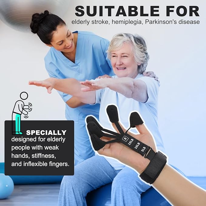 Grip Strength Trainer for Elderly, Forearm Exerciser, Low intensity Hand Reahbilitation, Finger Strengthener for Grip Strength/Finger Exerciser Great for Physical Therapy