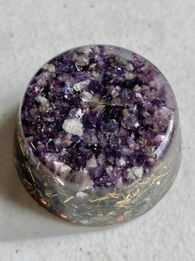 Purple Lepidolite Orgone Generator Energy Accumulator 7.83Hz/432Hz/528Hz/Advance Harmonics Many Beautiful Ingredients!! (Purple Lepidolite)