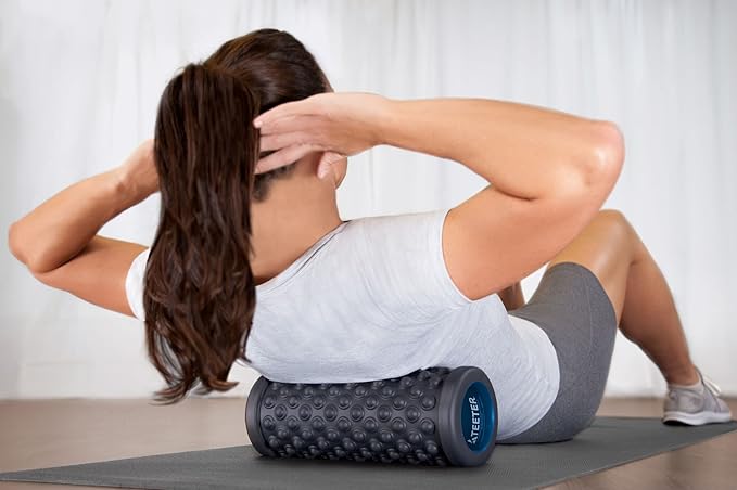 Teeter Massage Foam Roller - Textured for Deep Tissue Muscle Relief to Boost Recovery, Flexibility, Mobility - Back Pain Relief, Sports Massage, Myofascial Release