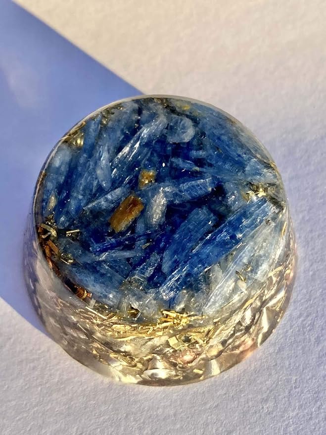 Blue Kyanite Orgone Generator Energy Accumulator 7.83Hz/432Hz/528Hz/Advance Harmonics Many Beautiful Ingredients! (Blue Kyanite)