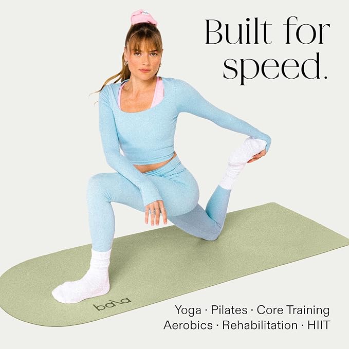 Bala Yoga Mat for Home Gym - Non Slip Exercise Mat for Home Workout, Stretching, Pilates, Aerobics & Floor & Fitness Work Out - Indoor Exercising Mat