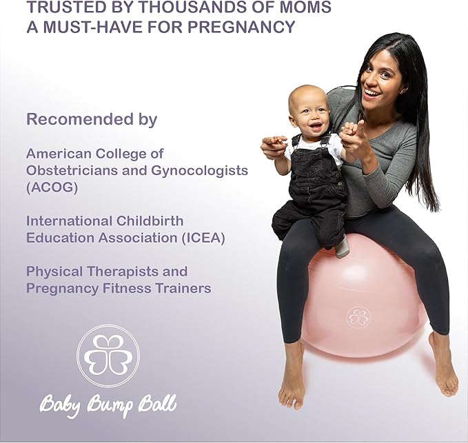 Baby Bump Birthing Ball for Pregnancy & Labor | Maternity, Yoga, Pilates & Exercise Ball | Anti-Burst, Non-Slip Design