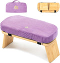 Meditation Bench, Bamboo Meditation Stool, Folding Kneeling Meditation Bench, Seiza Prayer Bench, Prayer Bench with Meditation Cushion, Kneeling Stool(Purple-Bag)