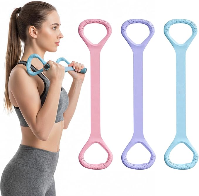 Figure 8 Exercise Bands for Women Men,3 Pcs Resistance Bands, Yoga Gym Fitness Pulling Rope 8 Word Elastic for Working Out,Arm,Back,Leg,Shoulder Training Elastic Ropes,Pilates,Home Workout Equipment