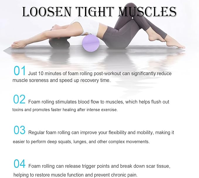 23.6″ Large Foam Roller – Solid High-Density EPP Yoga Column, 5.9″ Diameter for Full-Body Stretch & Myofascial Release, Excercise, Massage and Recovery (Purple)