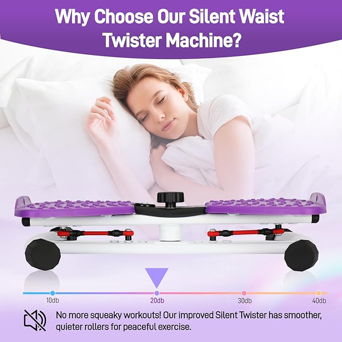 Waist Twister Machine for Home, 300lbs Capacity Ab Twister Board - Noiseless Core Workout Equipment for Belly Fat Loss, Waist Training & Abs Exercise for Women & Men with Digital Tracker Time/Reps/Calories