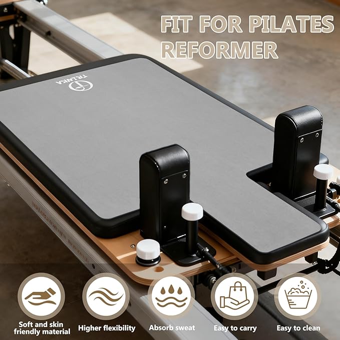 Non-Slip Pilates Reformer Mat, 2mm Thick Pilates Reformer Machine Cover Mat, 39" x 24" Foldable Washable Absorb Sweat Accessory for Home, Studio, Gym Fitness