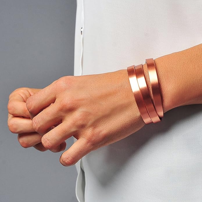 Earth Therapy Minimalist Design Magnetic Field Cuff Bracelets for Men & Women - Ultra Strength - Adjustable